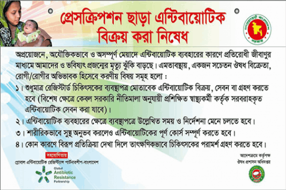 প্রেসক্রিপশন ছাড়া এন্টিবায়োটিক বিক্রি বন্ধের নির্দেশ